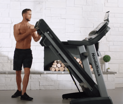 how to fold up a nordictrack treadmill